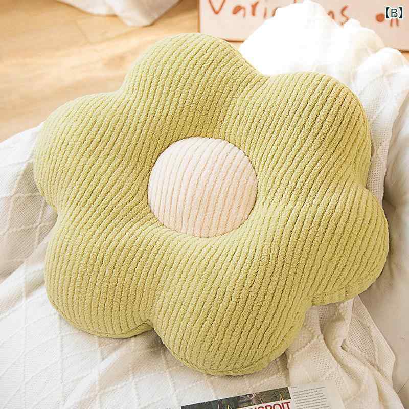 抱枕 花柄 毛绒 植物花卉 黄色 緑色 白色 紫色 直径45cm 直径55cm 現代 シンプル 女性用 かわいい 寝室 リビング ソファ 飾り 少女心 窓辺 畳 クッション PPコットン 柔らかい インテリア 寝具 ゆったり 癒し 日常使い 通年