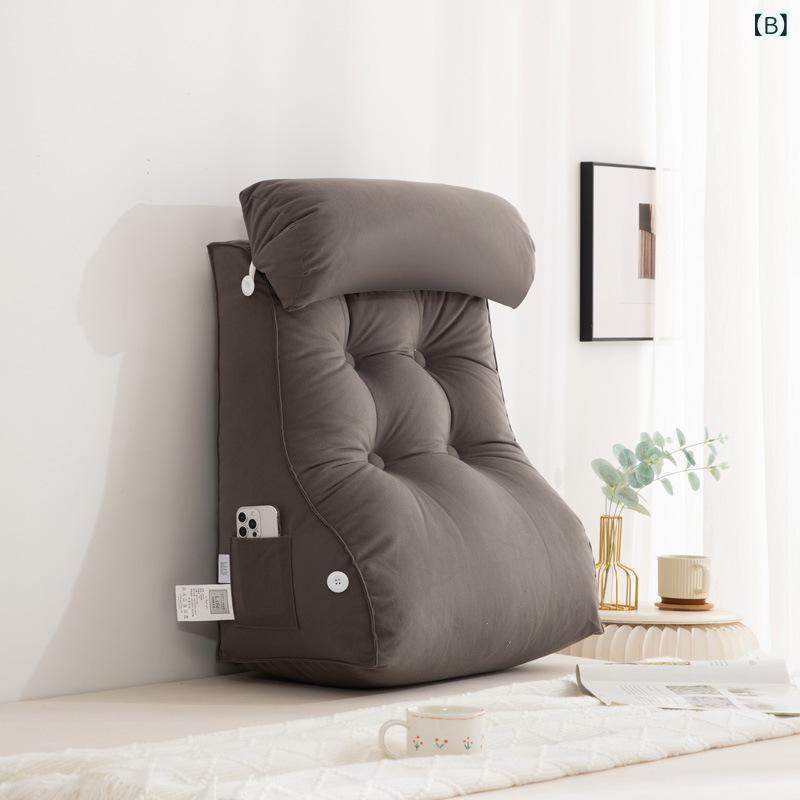 腰当てクッション ベッドヘッド 枕 抱き枕 背もたれ ソファー用 床用 畳用 現代簡約 コットン混 ポリエステル 条紋 無地 アルファベット グレー系 グリーン系 ブラウン系 ブルー系 オレンジ系 ピンク系 アイボリー 柔らか素材 PPコットン充填 軽量