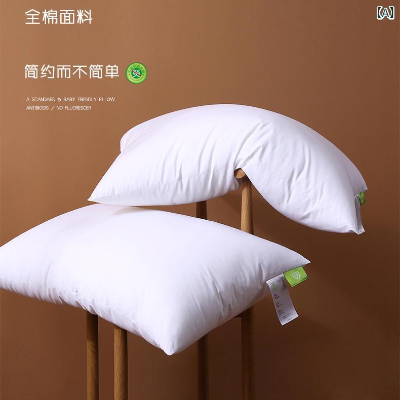 Muatsu Pillows - 枕 枕芯 純綿 洗える 首保護 快眠 安眠 長方形 羽毛風 シングル 成人用 白色 超細繊維 七孔繊維 抗菌 軽量 48x74cm 10-15cm高さ シンプル ホテル風 寝室用品 快適 吸湿 通年
