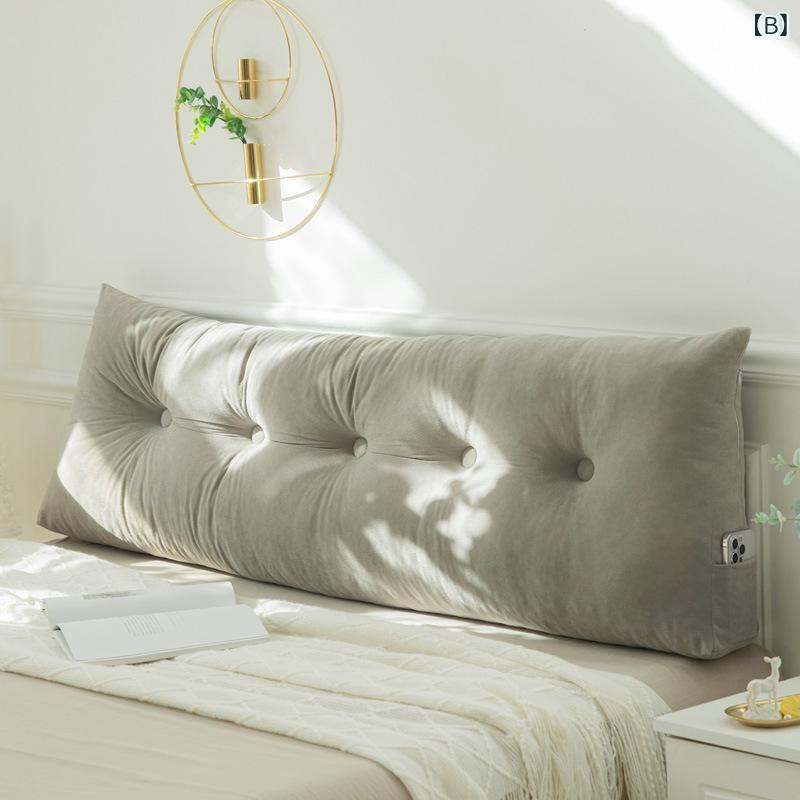 ベッド ヘッドボード クッション ベッドサイド 枕 腰当て 背もたれ 抱き枕 トリエングル 形状 毛绒 素材 純色 デザイン 白色 グレー ブルー オレンジ ベージュ グリーン イエロー カラー 簡約 モダン スタイル 寝室 ソファ 畳 寝具 インテリア