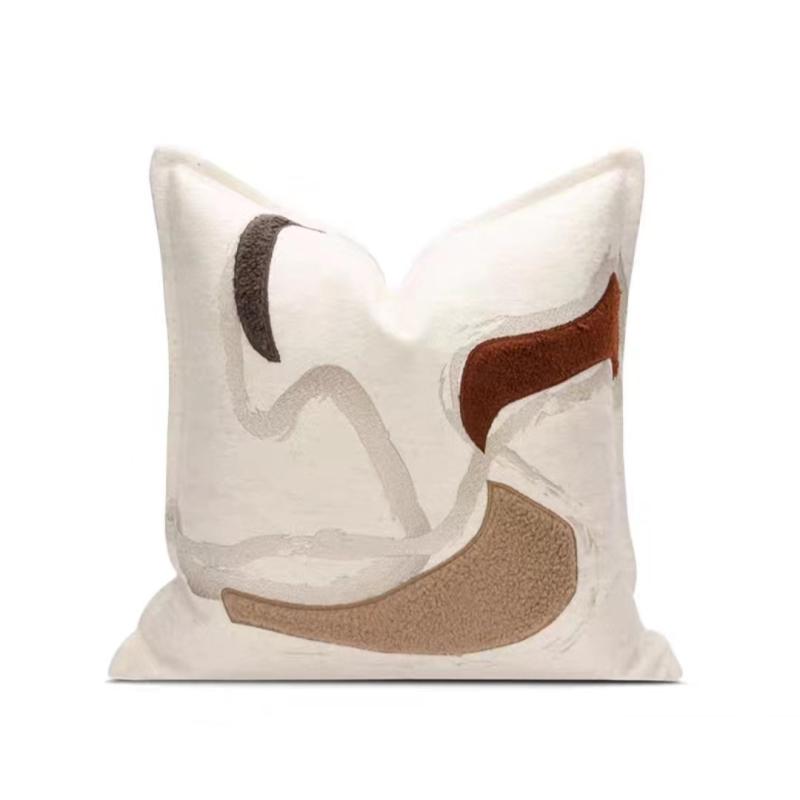 Muatsu Pillows - 抱枕 クッション 45x45cm 現代 シンプル インテリア ソファ リビング 座布団 ポリエステル 切り替え ポリエステル綿 詰め物 軽量 柔らかい 通年用 部屋飾り ホテル風 日常使い ベッドサイド くつろぎ グレー ベージュ アイボリー ブラック