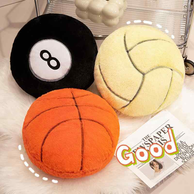 Muatsu Pillows - 抱枕 クッション フットボール型 スポーツモチーフ 毛绒カバー 柔らかい PPコットン充填 刺繍加工 幾何学柄 カラフルデザイン 軽量 室内用 ギフト向き 通年使用 かわいい 部屋飾り ファンアイテム