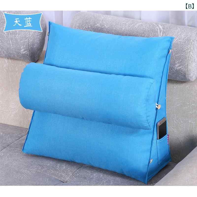 三角クッション 抱き枕 腰当て 背もたれ ソファー用 ベッド用 オフィス用 首サポート うつ伏せ寝枕 現代簡約 純色 草緑 天藍 米白 西瓜紅 麻色 煙灰色 深藍 孔雀藍 中国紅 紫色 咖啡色 柠檬黄 銀灰色 酒紅 ポリエステル 7D中空綿 PP綿 切り