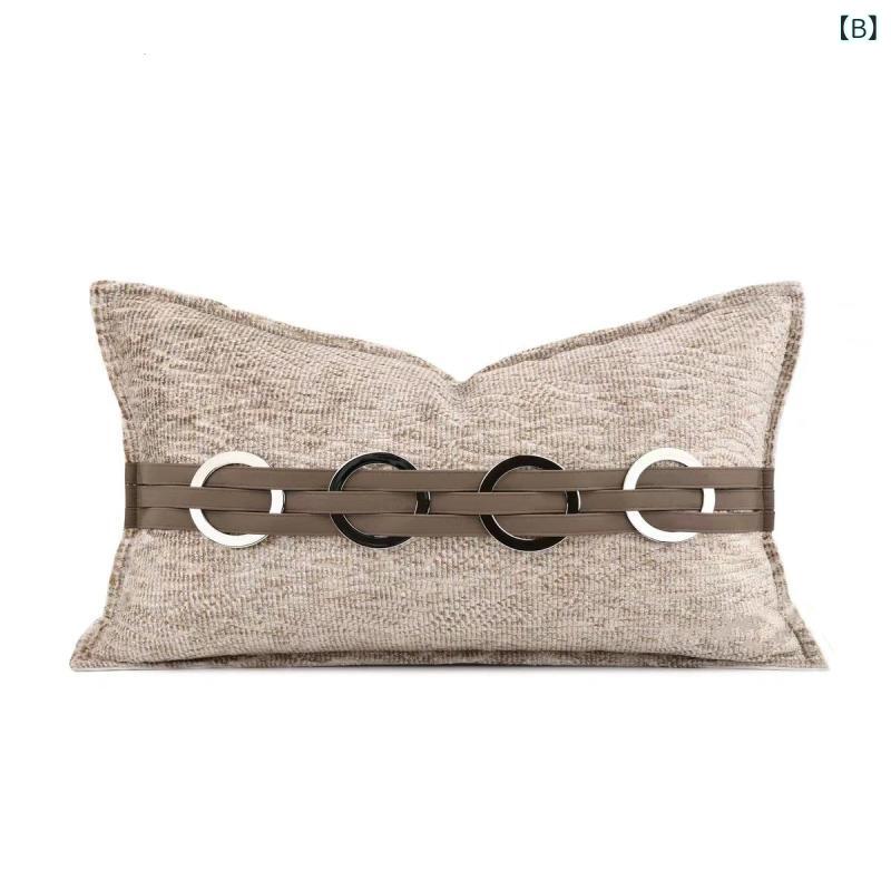 抱枕 クッション ソファ 背もたれ 現代 シンプル インテリア グレー ライトブラウン 45cm 30x50cm ポリエステル 切り替え 詰め物 ポリエステル繊維 軽量 快適 寝室 リビング ホテル風 飾り 日常使い 通年