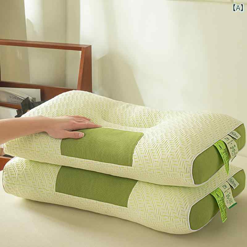 Muatsu Pillows - 枕頭 枕芯 メンズ レディース 竹繊維 綿 炭素繊維 ポリエステル 長方形 低反発 耐久性 保形 首保護 接触冷感 吸湿速乾 伸縮性 軽量 ファッション シンプル 家用 寝室 ベッドルーム 通年 グレー系 アイボリー 48x74cm サイズ