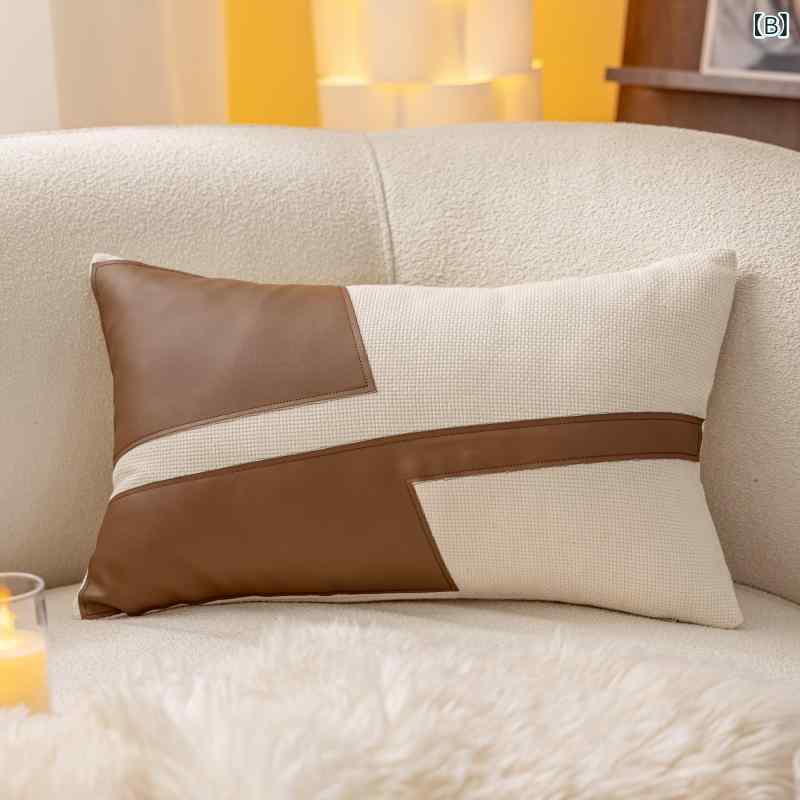 抱枕カバー メラード風 軽量 伸縮性 接触冷感 吸湿速乾 高級感 棕色系 アイボリー ピンク系 コットン風 麻風 デニム風 再生繊維 条紋柄 純色 幾何学柄 格子柄 刺繍加工 編み込み 切り替え 45x45cm 30x50cm 腰枕対応 ベッドルーム ソ