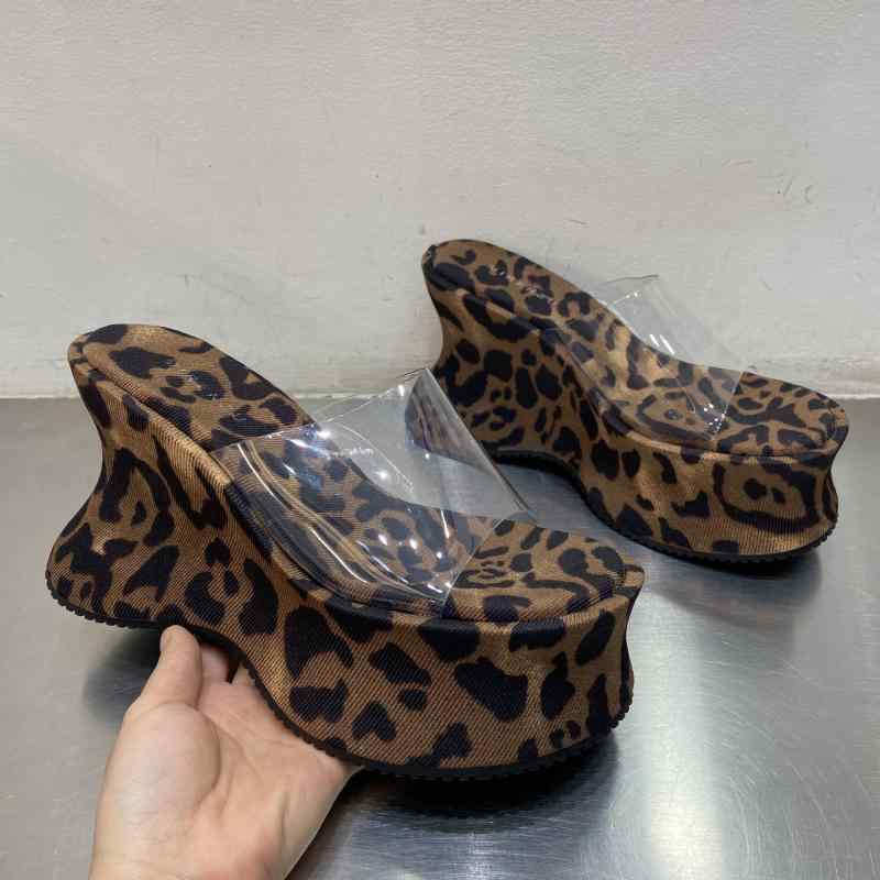 Other - サンダル 女性用 春夏 厚底 透明 ヒョウ柄 セットトゥ 方先 超高ヒール プラットフォーム 軽量 伸縮性 接触冷感 超繊維 ラバーソール 欧米スタイル カジュアル 普段使い アウトドア ピンク系 ブラック