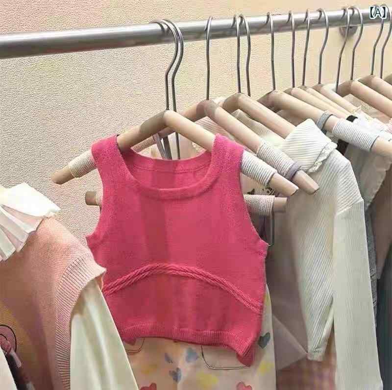 乐天商城 - 女の子 服 ニット トップス 長ズボン セット 綿素材 純色 柔らかい 無袖 春夏 ベビー キッズ 普段使い 通気性 快適 かわいい シンプル 火竜果 ロブ ベージュ ピンク 80cm 90cm 100cm 110cm 120cm 130cm