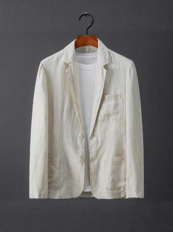 ・カテゴリ: 休闲西服・スタイル: 都市・主な素材: 含氯纤维・版型: 直筒型・領型: 西装领・袖丈: 長袖・柄: 純色・適用シーン: 休闲・適用年齢段: 成人・適用性別: 男・厚さ: 薄款・衣長: 常规・袖長: 長袖・下摆デザイン: 圓下摆・ポケットスタイル: 立体貼袋・カラー展開: 米白色,黒色,天藍色,藏青色,白色・サイズ展開: S,M,L,XL,XXL,XXXL