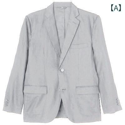 メンズ ジャケット スーツ 春夏 薄手 軽量 輸入 麻 綿 ライニング 修身 フラップカ...