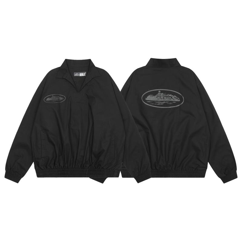 メンズ ジャケット ブラック フラップカラー シャツ トップス コットン 素材 春夏 秋 ヒップホップ スタイル ルーズフィット ジップアップ プリント柄 復古 デザイン 日常 使い 青年向け 軽量 吸湿性 通勤 普段使い アウトドア 対応 ストレッチ