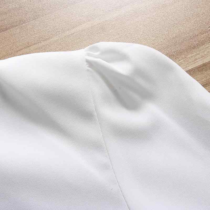 レディース シャツ トップス 長袖 雪纺 シャツ 直筒 ワイドシルエット ドールカラー 泡泡袖 蝶結び 切り替え 純色 白 女性用 通勤 学生 気質 スタイル ポリエステル 軽量 通気性 伸縮性 秋冬 春夏