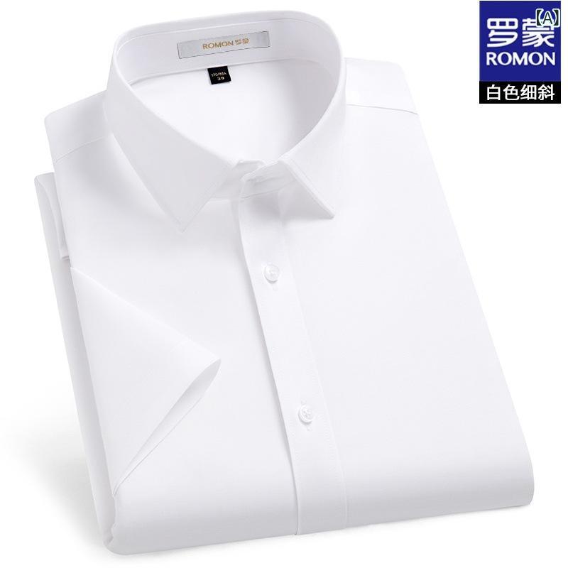 樂天商城 - メンズ 短袖 シャツ ビジネス トップス 合体型 翻領 薄手 条紋柄 ポリエステル モダール スパンデックス 吸湿速乾 通気性 防シワ 抗菌 耐摩耗 伸縮性 免アイロン 防汚れ 防水 抗紫外線 耐寒 色牢度高 上班 通勤 夏季 細条紋 ラージサイズ 開襟