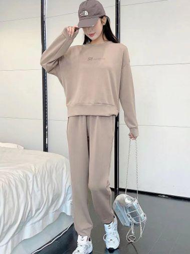 セットアップ レディース 上下セット 長袖 スウェット トレーナー パンツ ダンボールニット 綿混 厚手 裏起毛 保暖 無地 スリム 運動服 部屋着 秋冬