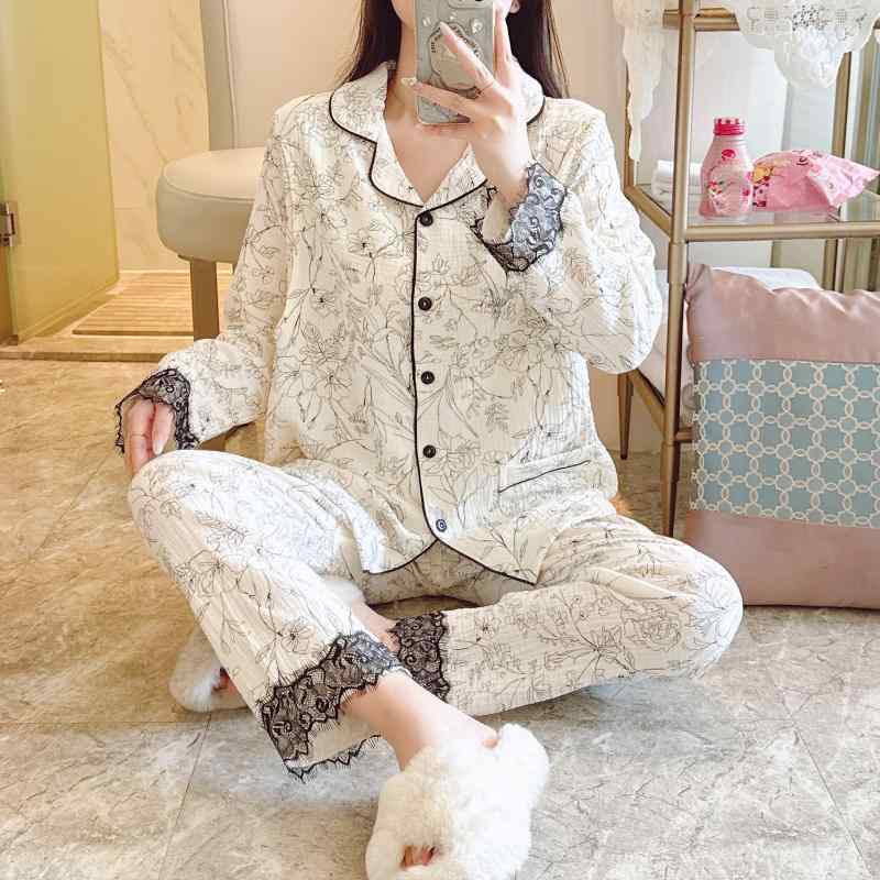 マタニティパジャマ レディース 授乳服 家居服 妊婦服 上下セット クレープ生地 ガーゼ 綿 部屋着 ルームウェア 授乳用 前開き 長袖 産前 産後 パジャマ 大きいサイズ 体型カバー ナチュラル 柔らかい
