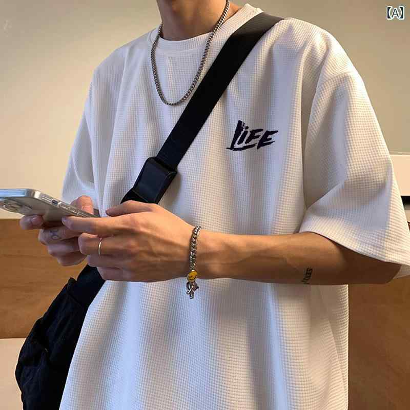 Tシャツ メンズ 半袖 速乾 ワッフル柄 接触...の紹介画像2