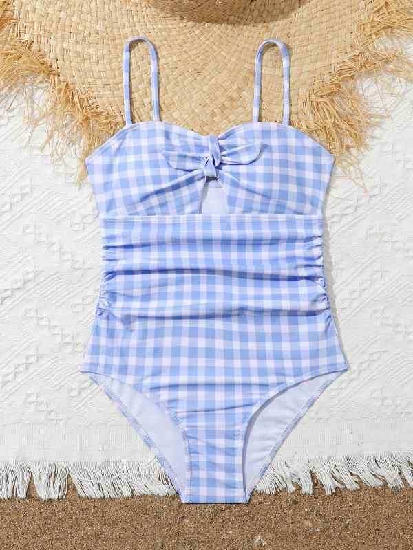 水着 女の子 キッズ オールインワン チェック柄 お腹カバー 体型カバー スイムウェア 温泉 プール 海 外国風 おしゃれ かわいい 子供用