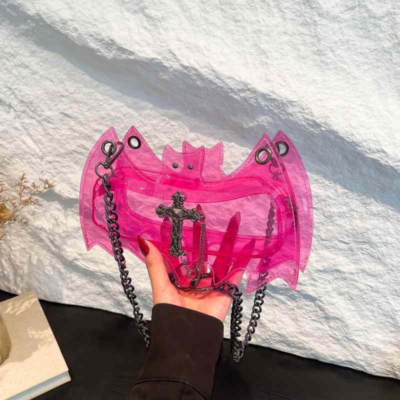 ・カラー展開: ブラウン、ピンク、クリア・スタイル: ストリートファッション・主な素材: PVC・形状: 横型スクエア・サイズ: 小・人気要素: ステッチ・開閉方式: ジッパー・内装: 携帯ポケット・硬さ: 中程度・外ポケット: サイドポケット・肩紐本数: 1本・適用シーン: 日常使い