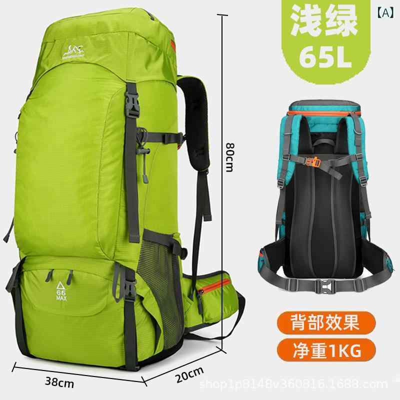乐天商城 - 登山バックパック メンズ レディース 大容量 65L 防泼水 牛津布 透気性 軽量 減負 旅行 観光 徒歩 アウトドア キャンプ ハイキング バックパック リュックサック 男女兼用 16インチ ノートPC収納 欧米風 レトロ 磨砂皮 ナイロン内装 アルフ