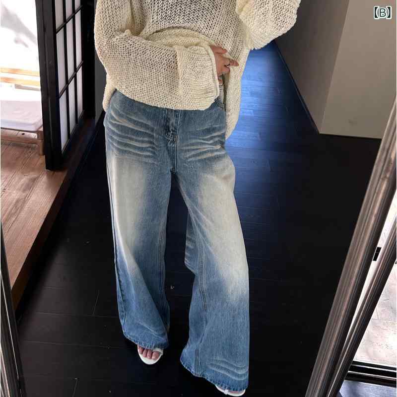 パンツ 女性用 秋冬 牛仔 デニム 直筒 ロン...の紹介画像3