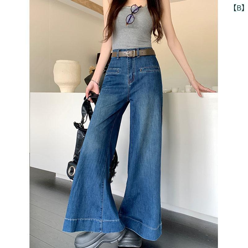 ワイドレッグパンツ 女性用 秋季 デニム ホワ...の紹介画像3