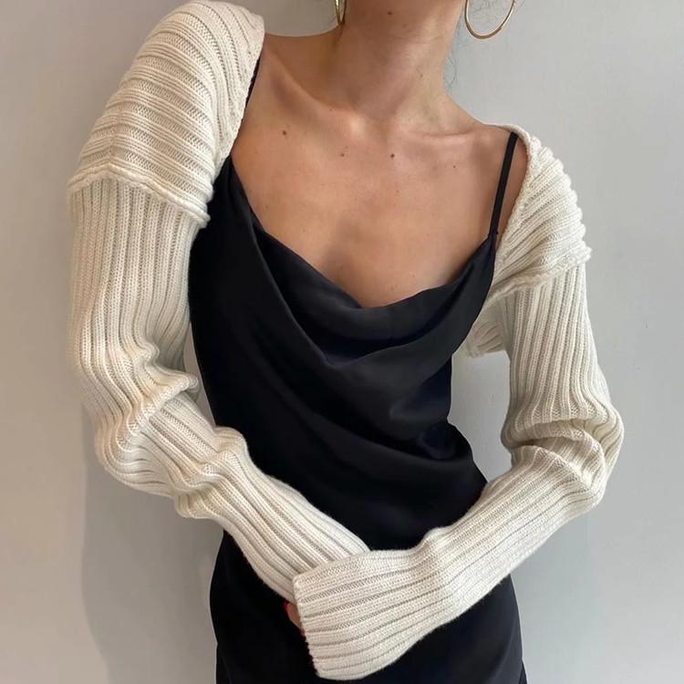 ニットカーディガン 女性用 秋冬 長袖 バットスリーブ ショールカラー 超短丈 開き前 切り替えデザイン 厚手 綿混 スパンデックス ゆったりシルエット 単品 無扣 グレー ブラック アイボリー 純色 快適カジュアル 日韓スタイル