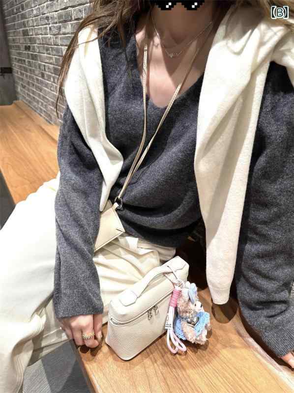 ニット トップス レディース Vネック 長袖 羊毛混紡 ポリエステル 接触冷感 親肌 無縫 一体成型 ゆったりシルエット 気質 通勤 普段使い セットインスリーブ ミドルゲージ 普通丈 アイボリー グレー 秋冬 吸湿速乾 ノンアイロン 軽量