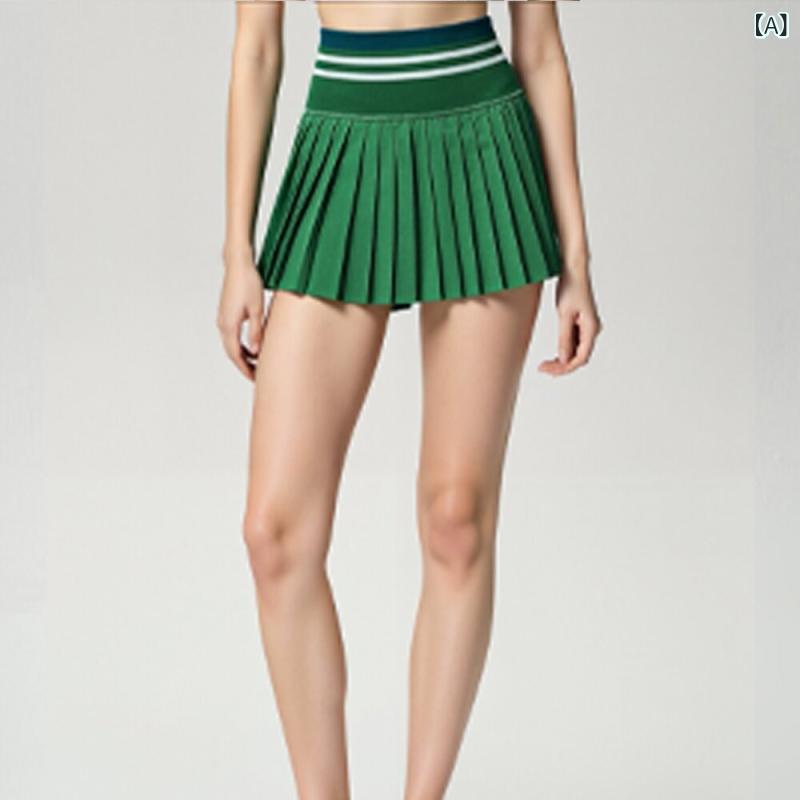 Skirts - ヨガウェア 女性用 スポーツブラ セット 防走光 速乾 切り替え デザイン 羽毛球 テニス スカート ショーツ ストレッチ 素材 ポリエステル 混紡 軽量 動きやすい フィット トップス ボトムス アクティブ ウェア トレーニング フィットネス ウェア