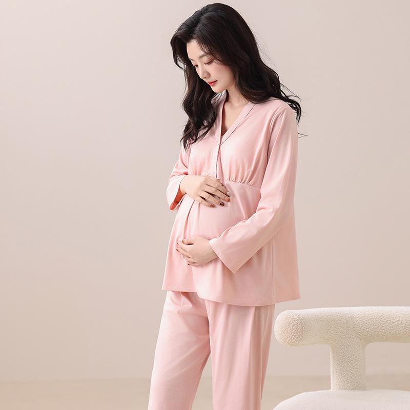 マタニティパジャマ レディース 春夏 上下セット 授乳服 カップ付き 産後 部屋着 ルームウェア 薄手 無地 伸縮性 授乳用 ゆったり マタニティウェア オールシーズン 快適