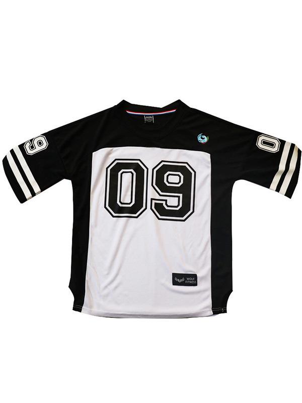 Rakuten - メンズ 短袖 Tシャツ トップス ゆったり 落ち肩 丸首 吸湿速乾 速乾 透気 鳥眼布 ポリエステル 数字印花 スポーツ柄 運動 夏 黒 赤 白 青年 ビッグサイズ 休日 普段使い 軽量 メンズ トップス