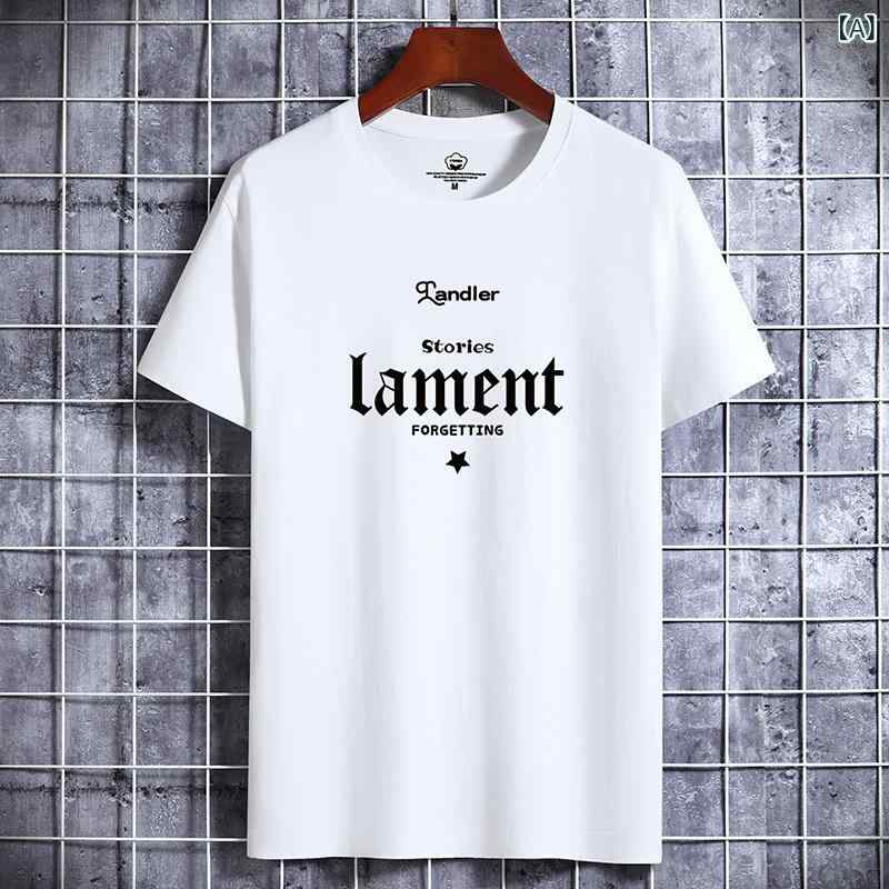 メンズ Tシャツ 短袖 コットン 100% トップス ゆったりシルエット プリント柄 薄手 夏用 青少年向け 普段使い 白色 卡其 ピンク グレー ブラック イエロー 赤茶 水色 豆緑 軍緑 霧青 紺 ダークグリーン ロイヤルブルー スモークグレー ワイ