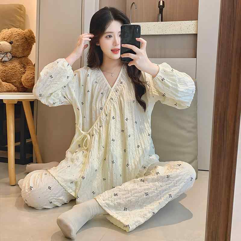 パジャマ レディース 春夏 長袖 ルームウェア 授乳服 マタニティ 部屋着 コットン 雲のような肌触り 上下セット 高級感・素材: クラウドコットン・スタイル: プルオーバー・袖丈: 長袖・生地の厚さ: 181-200g/平米・カラー展開: JEM-25377セット、JEM-25376セット、JEM-25375セット・サイズ展開: L(90-120)、XL(120-150)、2XL(150-180)