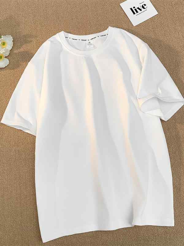 Other - メンズ Tシャツ 男性用 半袖 トップス 綿素材 純色 丸首 ゆったりシルエット 夏用 日常着 ストリートスタイル 軽量 色落ちにくい 黒 白 グレー 青少年向け 普段使い カジュアル