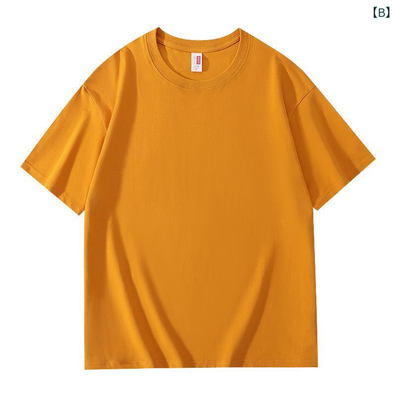 メンズ Tシャツ 短袖 春夏 純棉 200g 軽量 吸湿速乾 透気性 丸首 ゆったりシルエット ベーシック 無地 日常使い カジュアル トップス 半袖 白色 ピンク系 グリーン系 ネイビー オレンジ系 ワインレッド ブルー系 レッド グレー系 ベージュ
