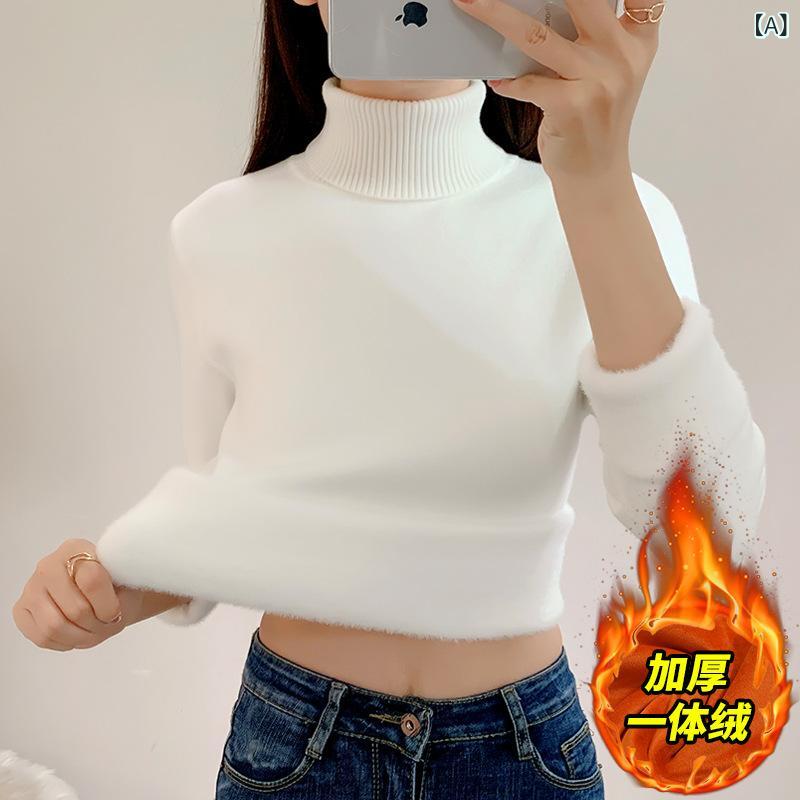 秋冬 セーター 女性用 接触冷感 ハイネック 長袖 ニット トップス インナー ワイドシルエット 厚手 単品 セットアップ 気質 通勤 普段使い 吸湿速乾 ポリエステル 再生繊維 無地 ホワイト カーキ ローズ ブラック ベージュ ライトブラウン イエロ