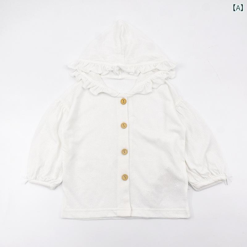 女児 女の子 キッズ レディース 女児用 長袖 連帽 防晒 薄手 夏服 接触冷感 綿素材...