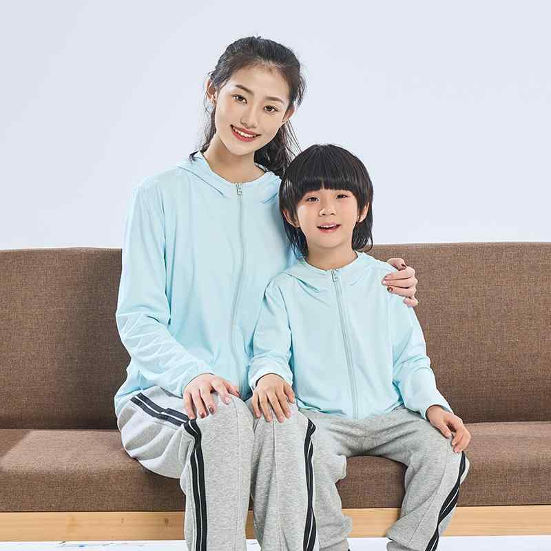 キッズ 防晒 服 男の子 女の子 紫外線 対策 親子 帽子付き 速乾 接触冷感 ポリエステル 混紡 軽量 夏用 アウトドア ピンク グリーン ブルー グレー 紫 薄荷緑 親子 お揃い キャップ 付き ジャケット