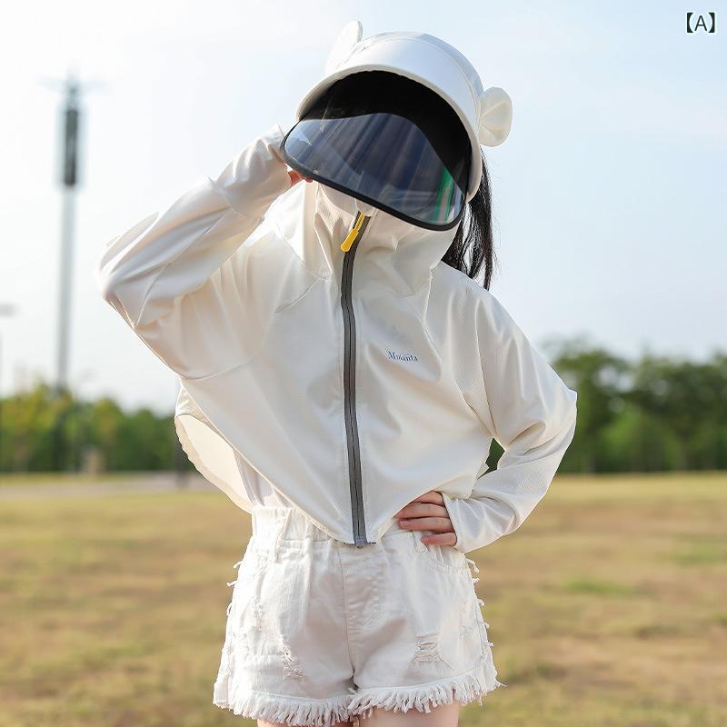 ・対象年齢: 小童(4-6歳)・主素材: ナイロン88%・カラー展開: 白色、緑、ピンク、灰、青・フード: あり・機能: 紫外線カット
