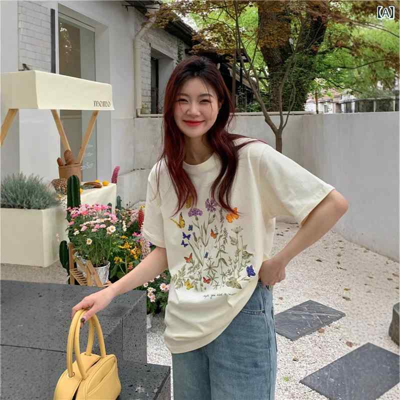 Tシャツ 女性用 学生向け 夏用 かわいい 植...の紹介画像2