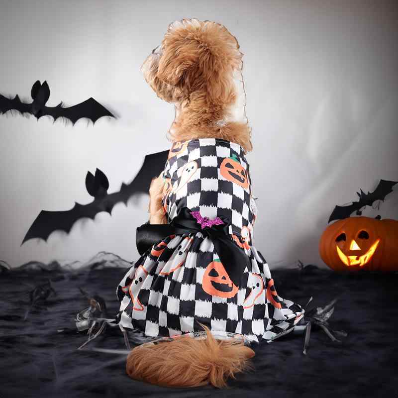 ペット服 ワンピース 女の子 ハロウィン かぼちゃ柄 チェッカー柄 かわいい コスチューム 衣装 秋 冬・カテゴリ: ペット服・素材: ポリエステル・スタイル: カジュアル・カラー展開: 南瓜, 棋盤格・サイズ展開: S, M, L, XL・適用行事: ハロウィン