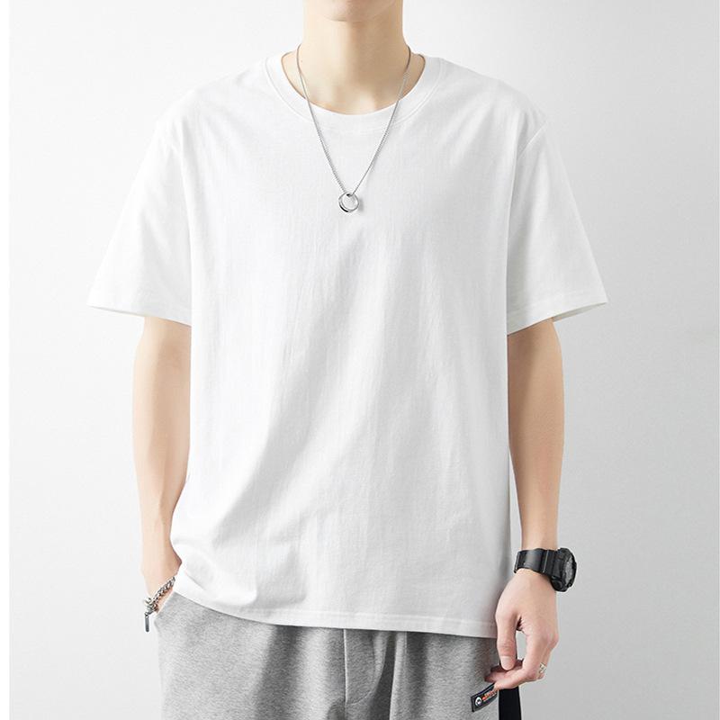 Rakuten - メンズ Tシャツ 半袖 トップス 純棉 白色 ブラック ゆったりシルエット 丸首 セットインスリーブ 吸湿速乾 通気性 耐久性 日常使い カジュアル 春夏秋冬 通年対応 伸縮性 軽量 部屋着 アウトドア
