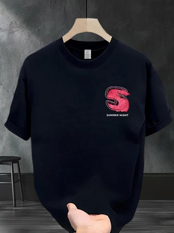 乐天商城 - メンズ Tシャツ 短袖 春夏 綿100% ストレートシルエット ラウンドネック セットインスリーブ プリント柄 カードゥーガン 軽量 通気性 ゆったりシルエット 日常使い カジュアル ブラック ホワイト 190g 重め230g