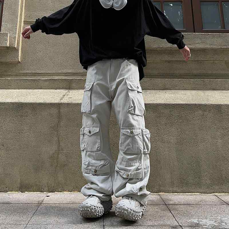 メンズ 工装パンツ 直筒 長ズボン �