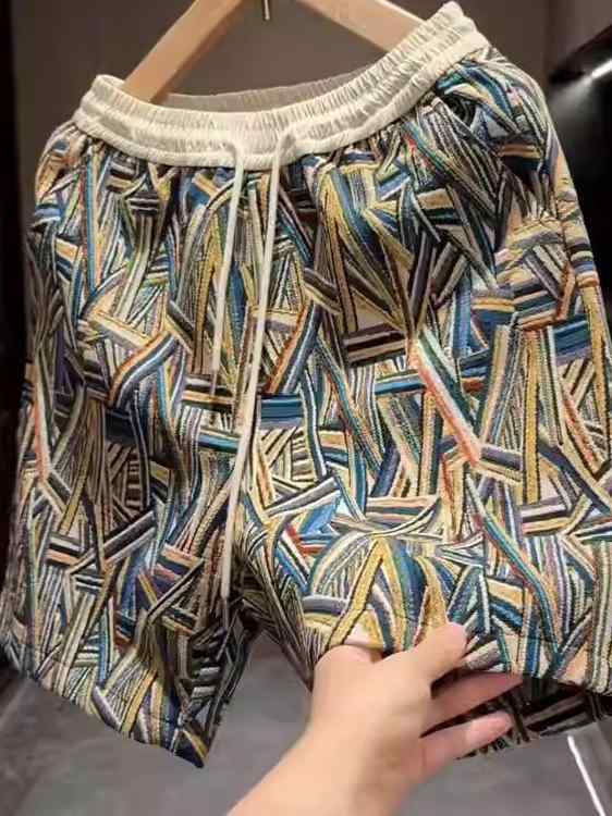 Pants - メンズ 短パン 夏用 撞色 デザイン 休闲 トレンド 透気性 吸湿速乾 ポリエステル 素材 直筒 シルエット シンプル スタイル ビーチ ウェア 普段使い 軽量 涼しい 百搭 コーディネート