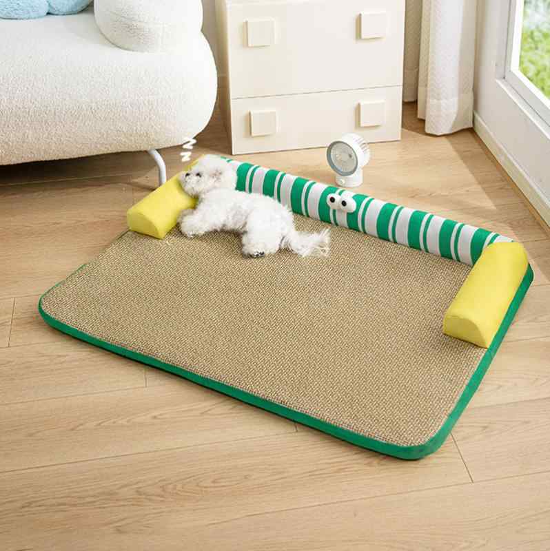 ペット用マット 涼感 クールマット 犬 猫 接触冷感 柔らかい 夏用 寝具 敷物 涼しい 快適・カテゴリ: 冷却マット・カラー展開: 大眼条纹扶手, 藍绿小狗扶手窝, 大眼条纹扶手+毛毯, 藍绿小狗扶手窝+毛毯・サイズ展開: S码-40*28cm, M码-59*39cm・対象: 犬