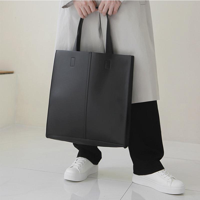 ・スタイル: 都市簡約・素材: PU・流行要素: 拼接・裏地: 無・柄: 単色・カラー展開: ブラック、ネイビー、ダークブラウン、ライトブラウン、グレー・パソコン収納サイズ: 30.48cm・適用シーン: 日常・機能: 防水、耐磨・対象性別: 男性・カテゴリ: メンズショルダーバッグ
