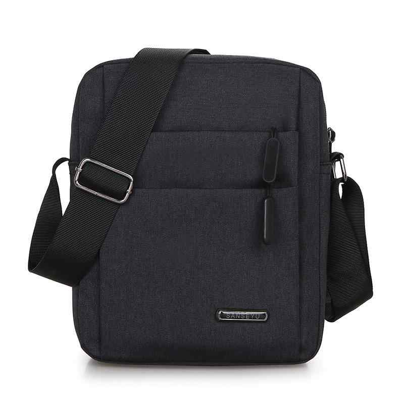 Other - メンズ 斜めがけバッグ 牛津布 防水 ビジネス 通勤 普段使い ショルダーバッグ キャンバス 公文包 メッセンジャーバッグ 軽量 収納 ポケット ソリッドカラー ステッチ ディテール ブルー ブラック グレー グリーン ネイビー ライトブルー 春夏 通年