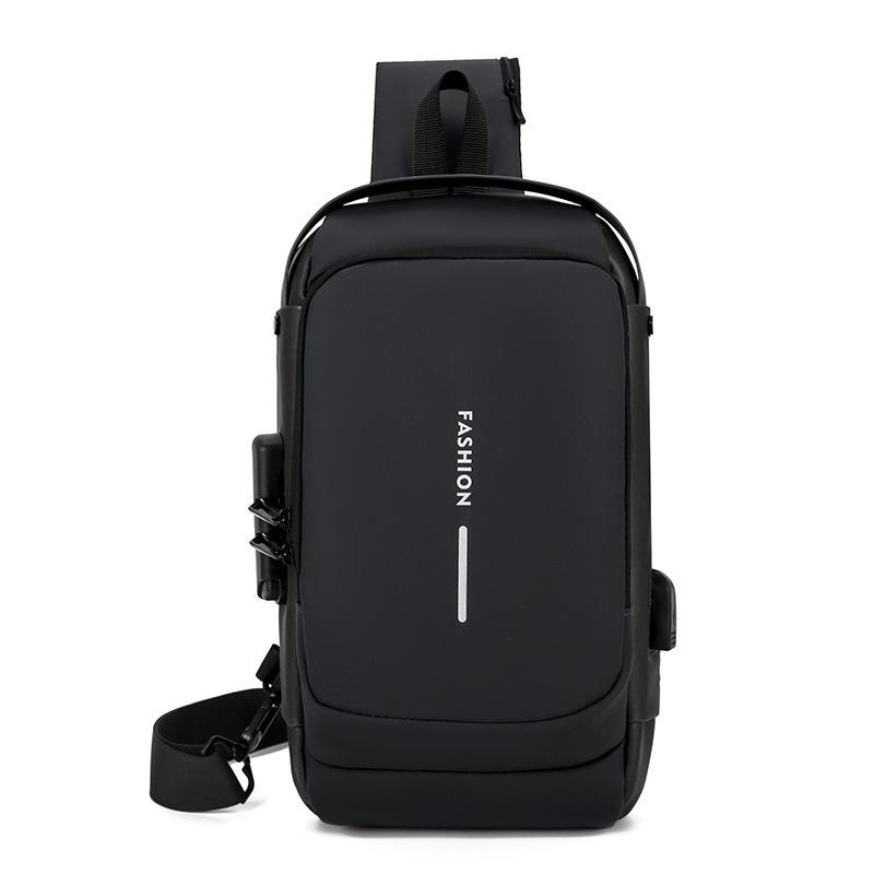 Rucksacks, Day Packs - メンズ 胸ポーチ 斜めがけ バッグ 防水 防盗 ビジネス ショルダー バッグ ユニセックス 牛津布 軽量 減負 機能 字母柄 ポリアエステル ライニング ブラック グレーゴールド ブルーゴールド ブラックゴールド カジュアル 旅行 8インチ 対応