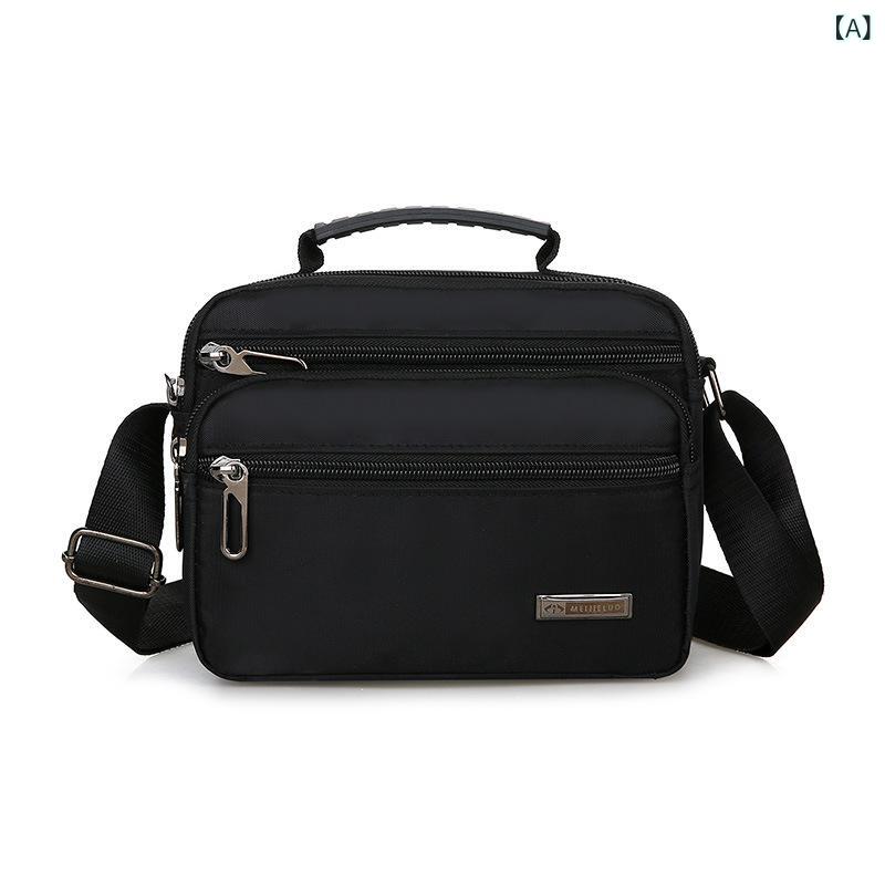 メンズ ビジネス バッグ 単肩 斜めがけ 牛津布 軽量 バックパック ショルダーバッグ 多層 収納 財布 ポーチ 付き 通勤 ビジネス 横型 小 中 大 特大 縦型 純色 ポリエステル 裏地 車縫い ステッチ ビジネス 旅行 用途 メンズ 鞄
