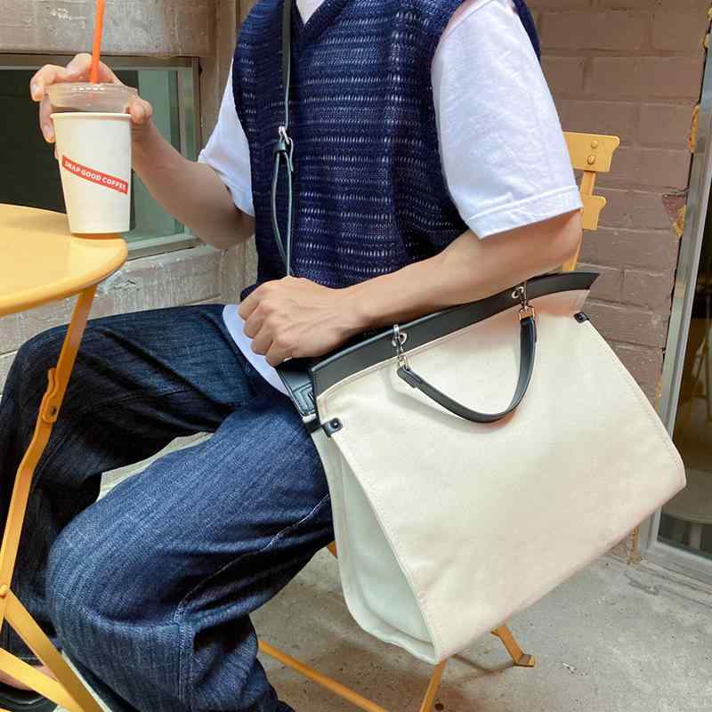 メンズ バックパック 男性用 大容量 帆布 ショルダーバッグ ビジネス 通勤用 日常使い 収納機能 切り替え デザイン 純色 ブラック ブラウン 軽量 耐久性 通年使用
